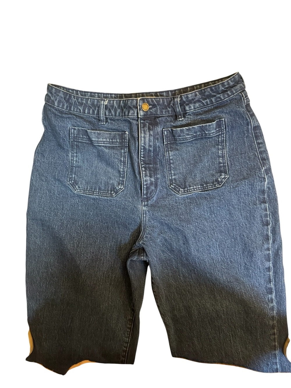ROLLA’S High Rise Wide Leg Jeans Dark Wash Patch Pocket Size 34 Aus 16 US 12 - Picture 8 of 12
